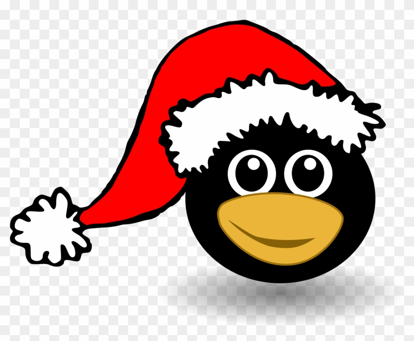 Christmas Penguin Clipart Black And - Penguin Santa Yard Sign #86030