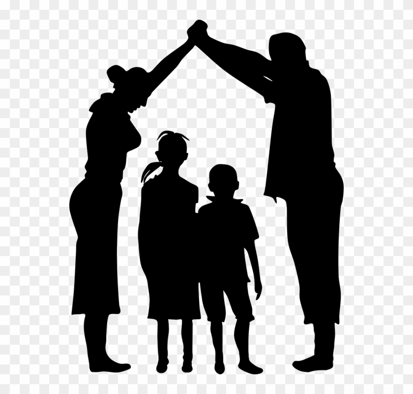 Boy Child Dad Daughter Family Father Female Girl - Family Silhouette Png #86122