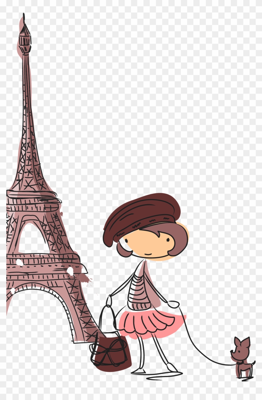 Eiffel Tower Drawing Cartoon Illustration - Mobile Cover For Iphone 6 And 6s Soft Back Case Cover #86147