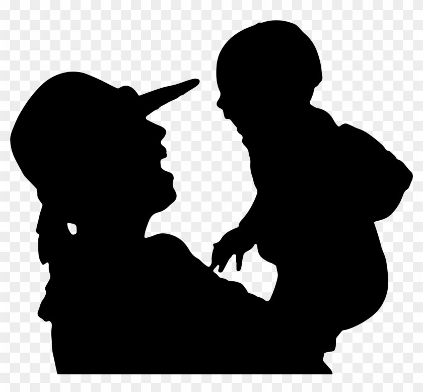 Big Image - Mother And Baby Silhouette Png #86291