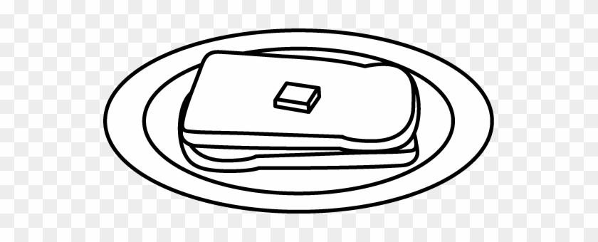 Buttered Bread On A Plate - Clip Art #86396