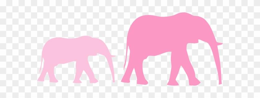 Pink Baby Shower Elephant Mom And Baby Clip Art - Elephant Clip Art #86421