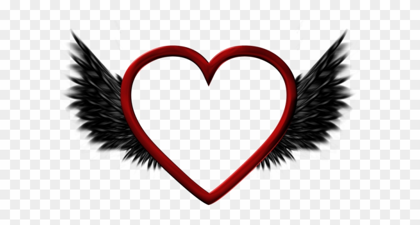 Wings Clipart Black Heart - Portable Network Graphics #86635