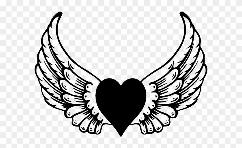 Eagle Heart Wings Clip Art - Heart With Wings Vector #86697