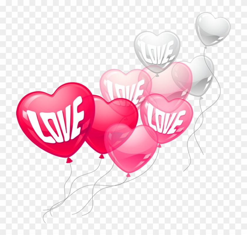 Valentines Day Pink And White Love Heart Baloons Png - San Valentin Globos Png #86812