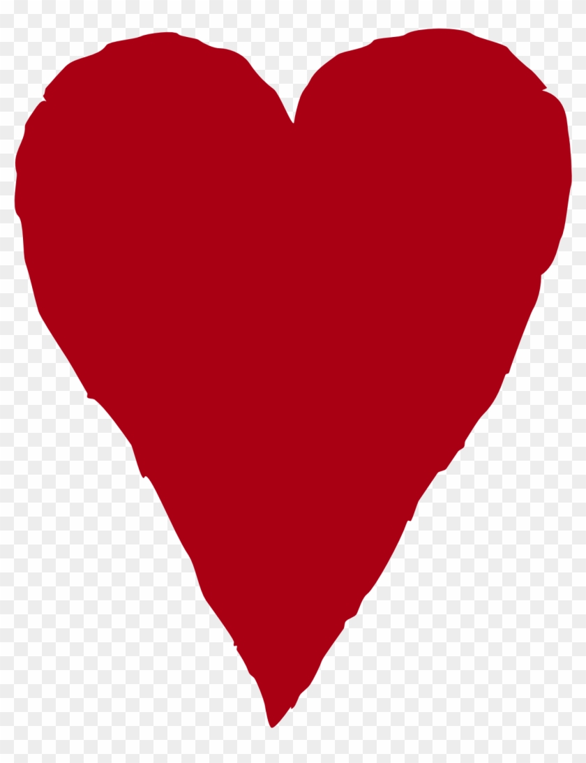 Primitive Heart With Arrow Clipart - Red Heart Illustration #87443