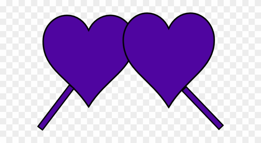 Purple Hearts Down Lines - Clip Art #87542