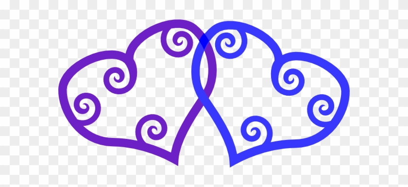 Heart Blue Purple 2 Clip Art - Purple Heart Blue Heart #87642