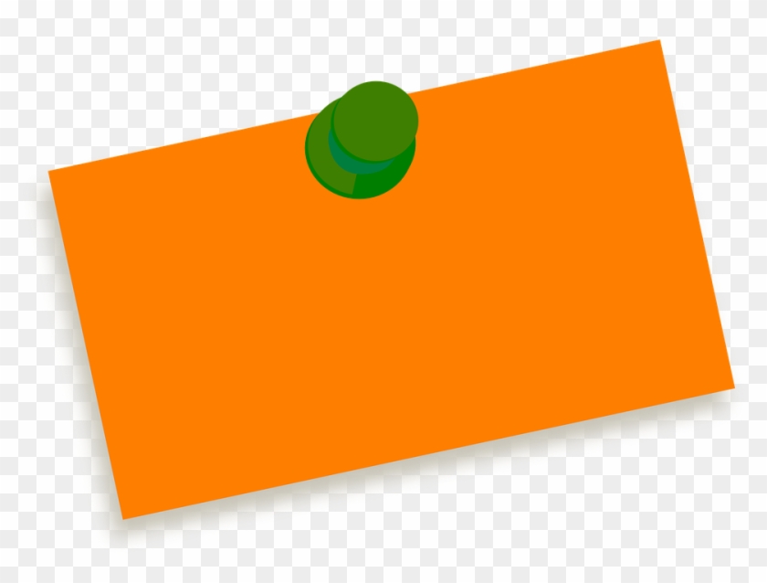 Note Tag Pin Blank Orange Green Office Reminder - Post It Orange Png #87674