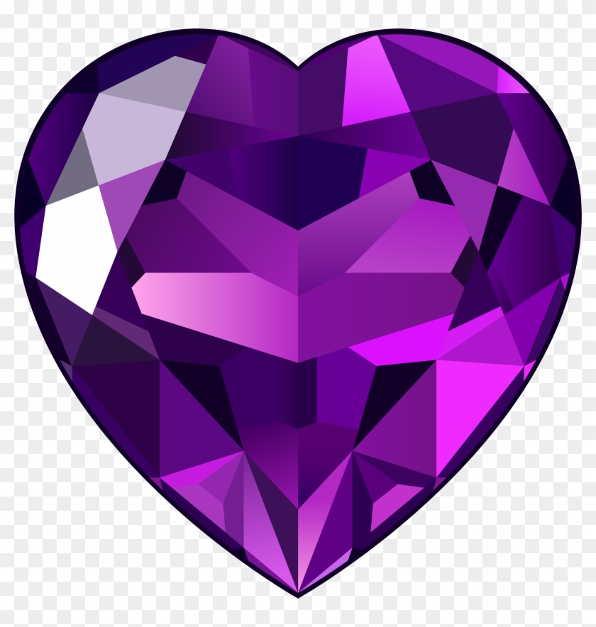 Purple Heart Clipart Clipart Download - Amethyst Heart Png #87721