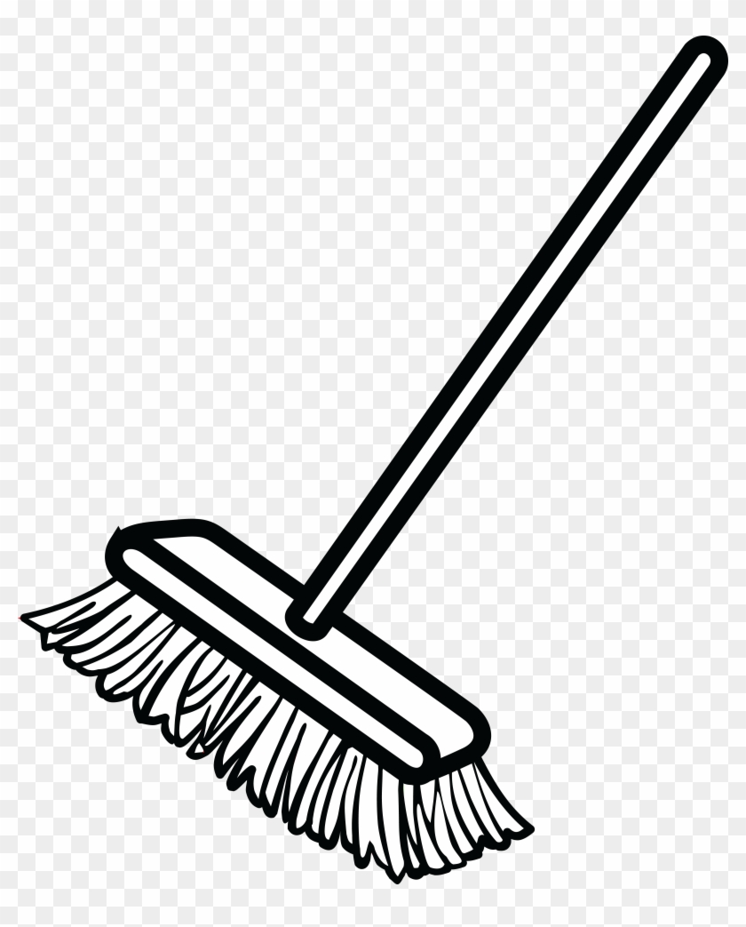 Free Clipart Of A Shop Broom - Broom Black And White #87911