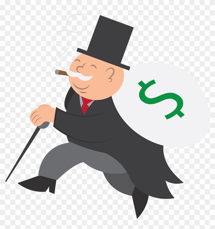 Money Man With Money Bag - Fat Guy With Money Cartoon #87984