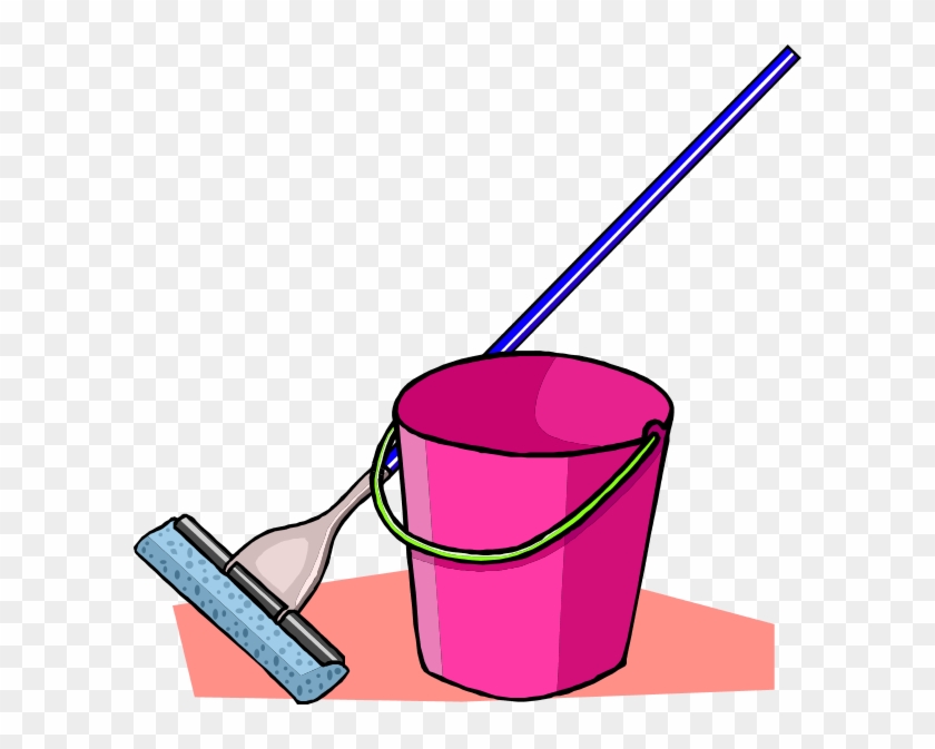 Mop Floor Cleaning Floor Buffer Clip Art - Cartoon Mop And Bucket #88011