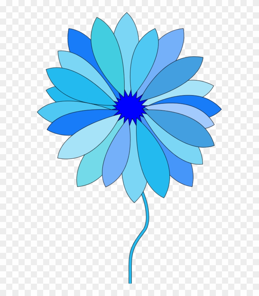 Free Cartoon Flower Pictures Free Clip Art Free Clip - Blue Cartoon Flowers #88116