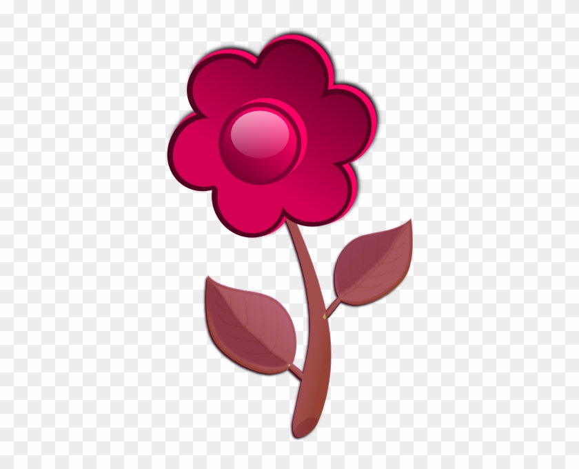 Pink Flower Cute Clip Art - Red Violet Flowers Clipart #88194