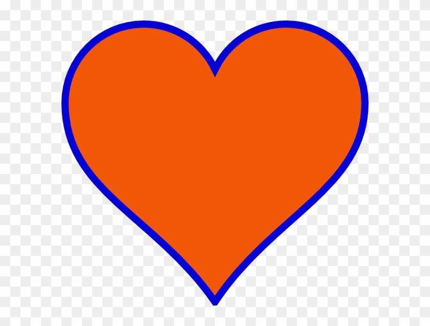 Heart Images Clip Art - Orange And Blue Heart #88254