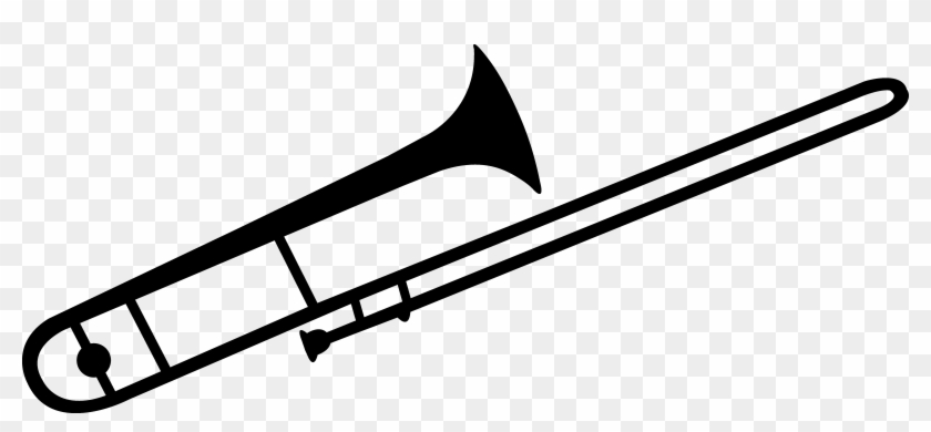 Black Trombone Silhouette Free Clip Art - Trombone Silhouette #88278