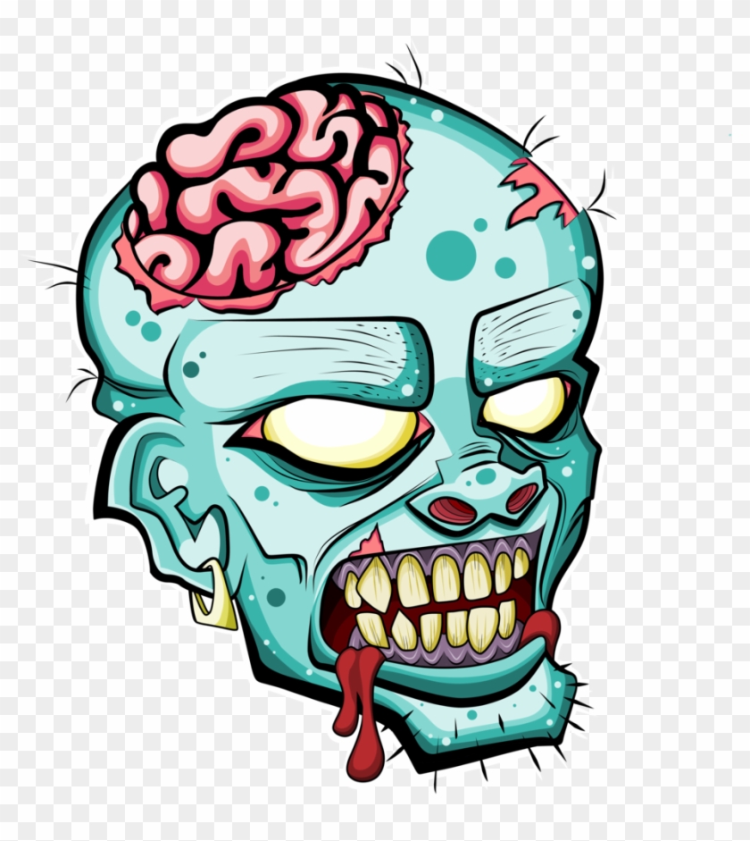 Zombie Head Free Clipart Please Credit By Deadly Voo - Zombie Head Drawing #88414