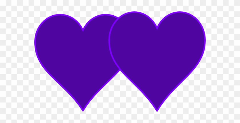 Double Lined Purple Hearts Clip Art At Clker - Purple Double Heart Clip Art #88697