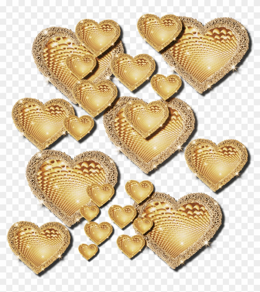 Png Clip Art Heart Effect - Gold Heart 3d Png #88709