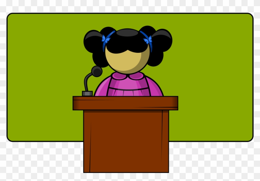 Free Girl Student Public Speaking Clip Art - Public Speaking Clip Art #88857