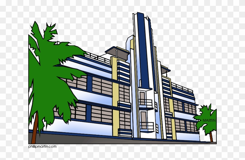 Famous Landmarks Of Florida Miami Art Deco - Art Deco Miami Clipart #89115