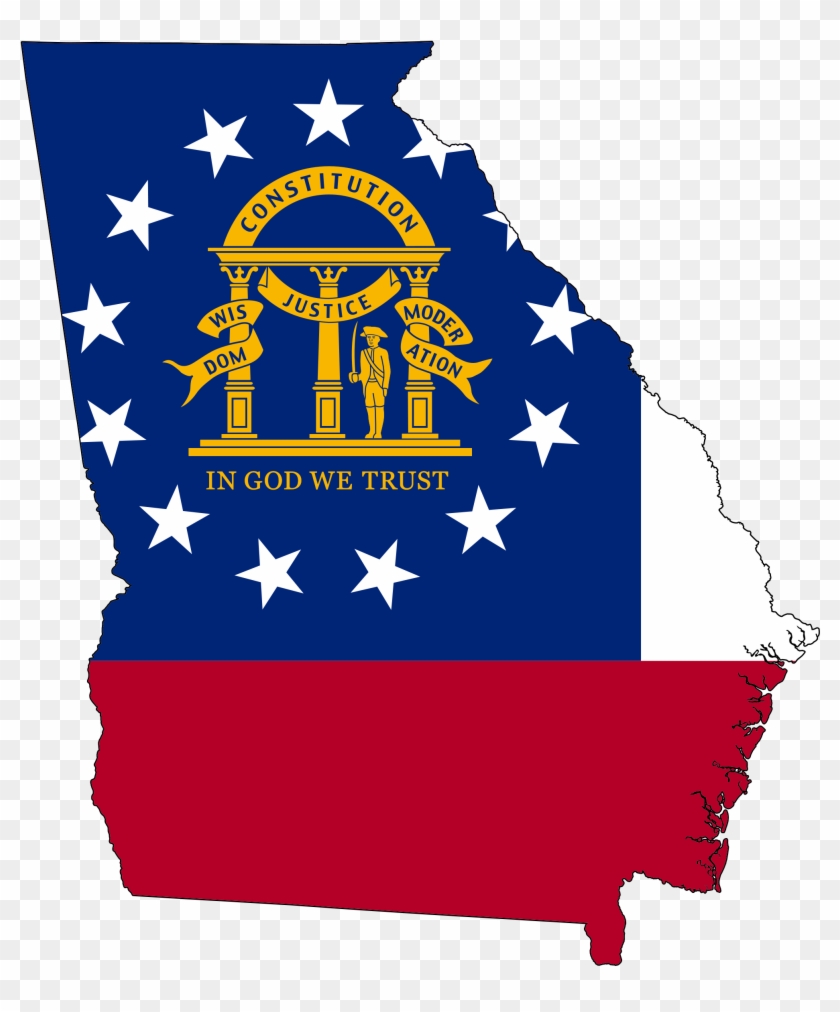 Georgia Clipart - State Of Georgia With Flag #89175