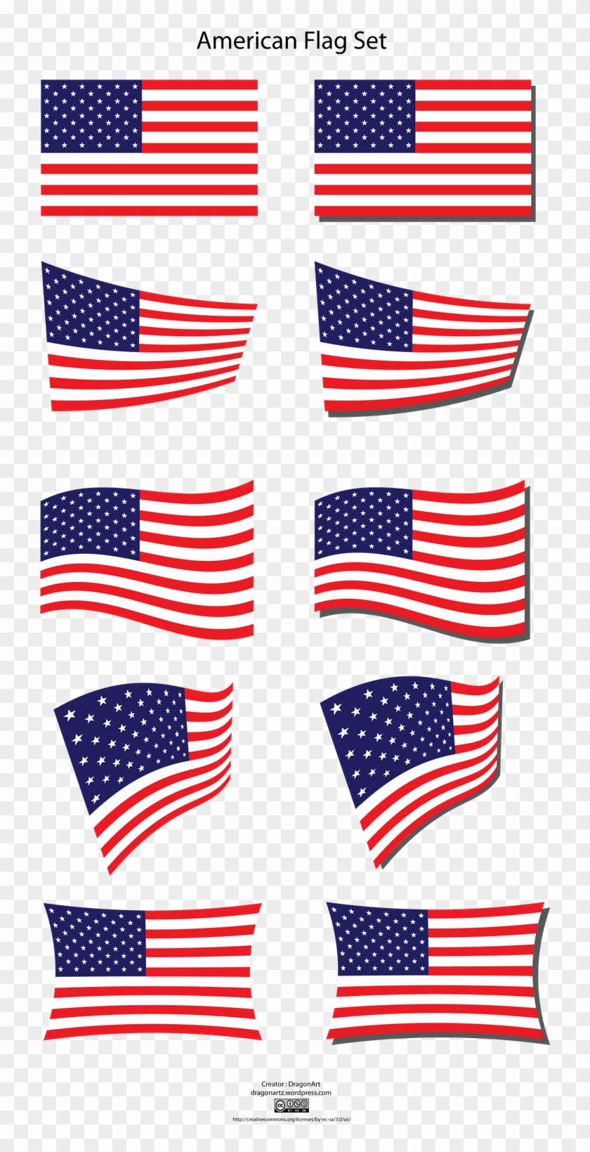 Crossed American Flags Clipart - American Flag #89180