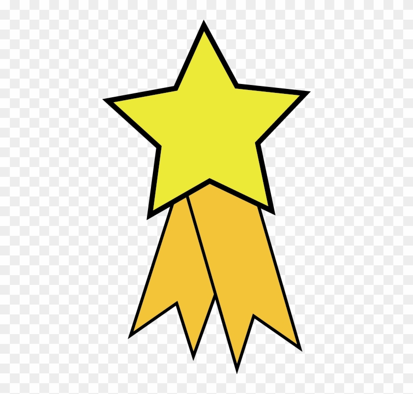 Star Award Ribbon Clipart - Yellow Clip Art Stars #89755