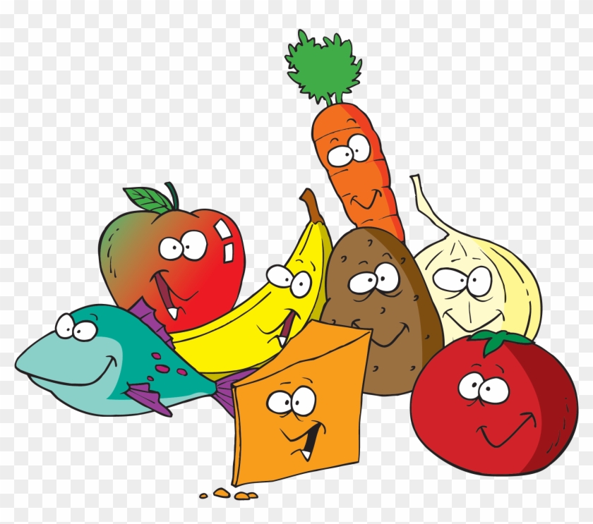 Cartoon Healthy Lunch Food Clipart - Fruit & Vegetables Clipart #89942