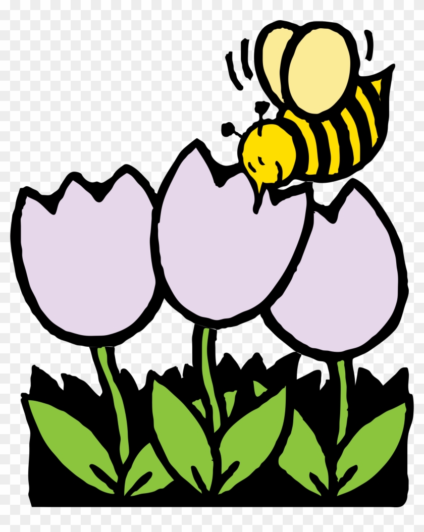Bee And Flower Clipart - Bee And Flower Clipart #90034