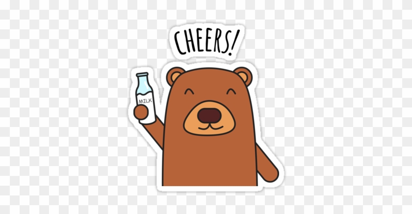 Cheers Bear Redbubble Sticker - Sticker Cartoon #90081