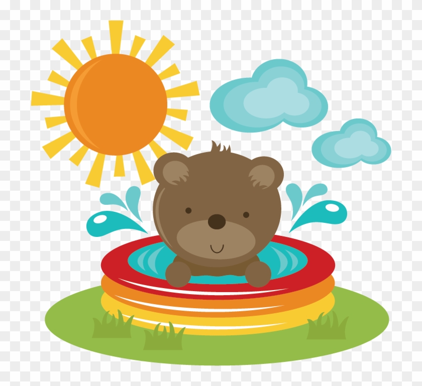 Bear In Pool Svg Cut S For Scrapbooking Svg - Miss Kate Cuttables Bear #90110