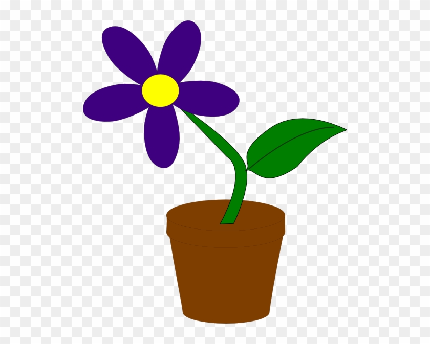 Purple Flower Clip Art - Flower In A Pot #90158