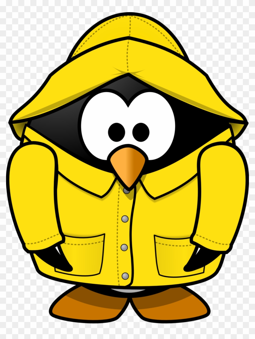 Clip Art Wet Bird Public Domain Image Penguin In The - Raincoat Clipart #90281