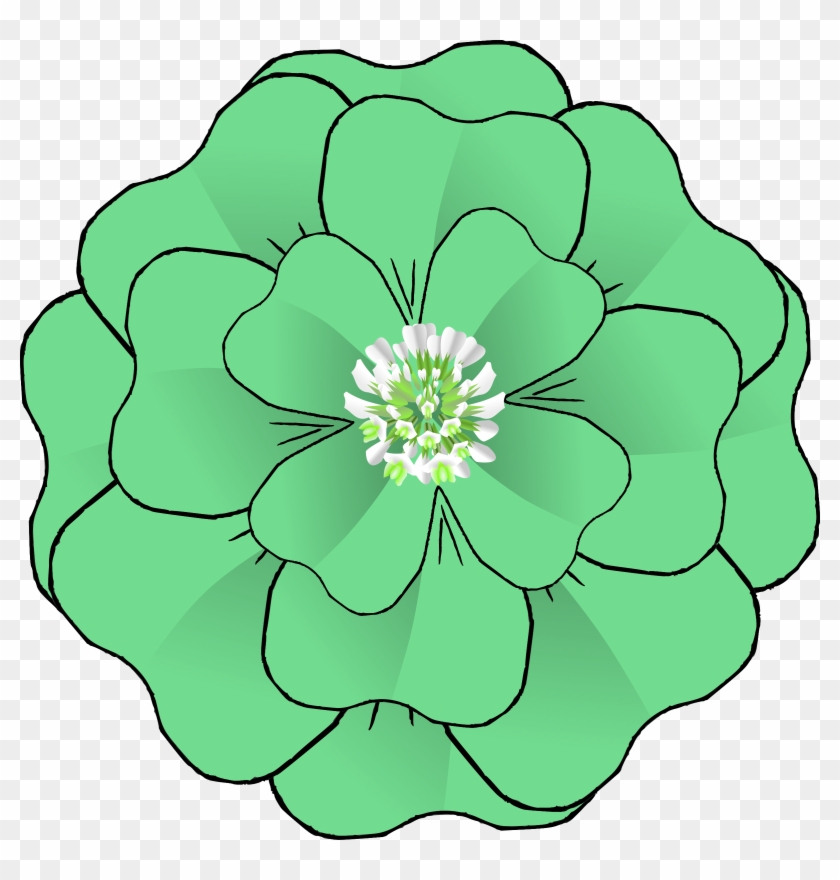 Big Image - Mint Green Flower Clip Art #90418