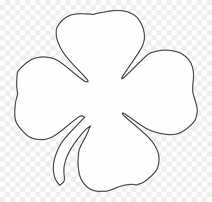 Clover Four-leaf Clover Luck Lucky Shamrock - White Four Leaf Clover Png #90473