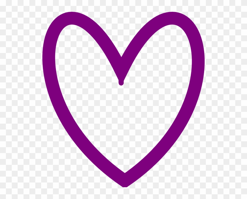 Purple Love Heart Outline #90585