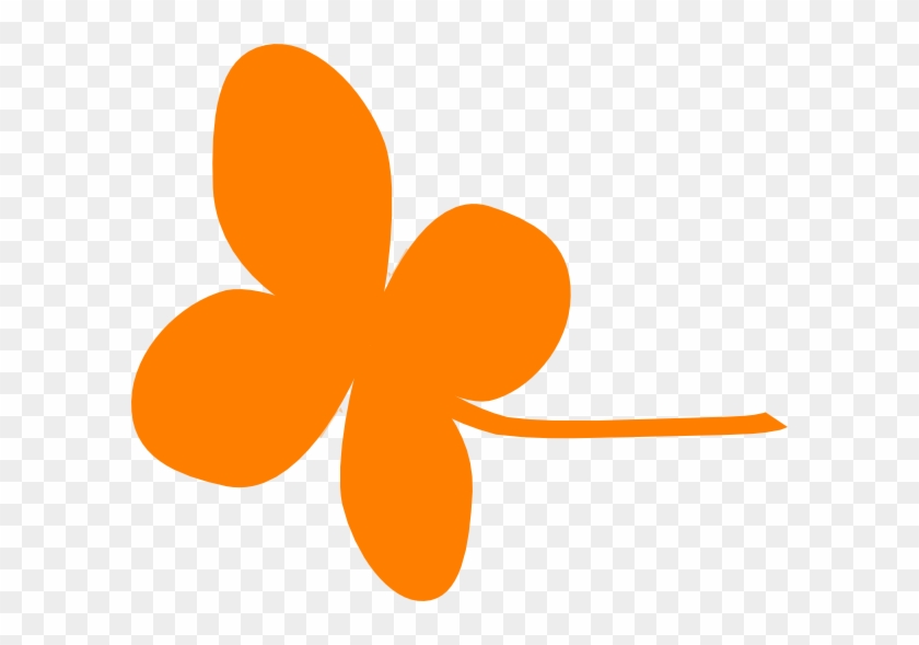 Orange 4 Leaf Clip Art - 4 Leaf Clover Orange #90654