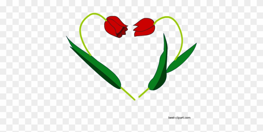 Heart Made With Flowers Clip Art - Clip Art #90869