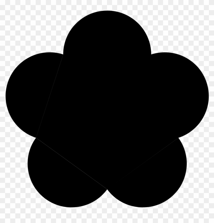 Big Black Five Petal Flower Png Clip Arts - 5 Petal Flower Silhouette #90959