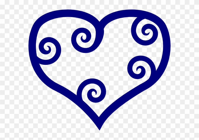 Blue Heart Clip Art At Clker - Navy Blue Heart Clipart #91084