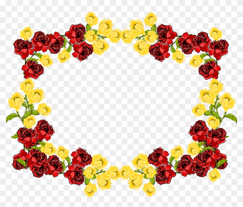 Flowers Border Png - Flower Frame Transparent Background #91091