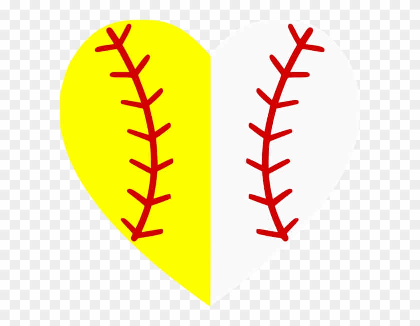 Download Softball-baseball Heart Divided - Baseball Softball Heart ...