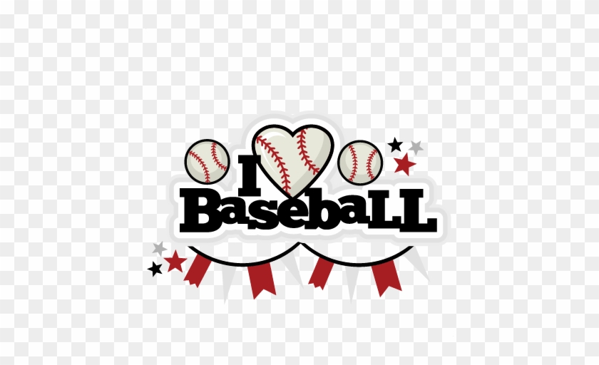 I Heart Baseball Title Scrapbook Cut File Cute Clipart - Cute Baseball Clip Art #91142