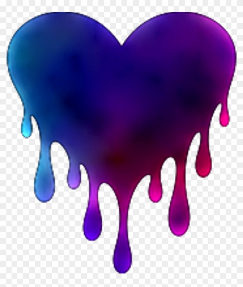 Meltingheart Tiedye Heart Blue Pink Purple Dripping - Dripping Heart #91207