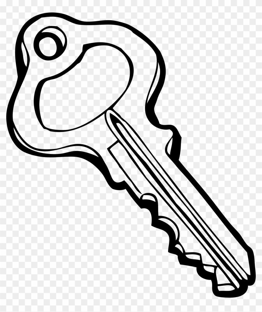 Key Clip Art Black And White - Coloring Picture Of Key #91461