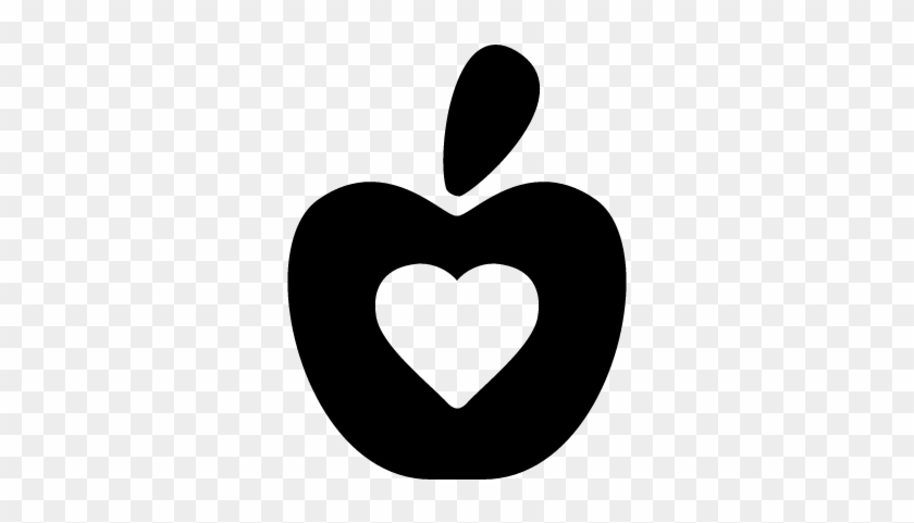 Healthy Food Symbol Of An Apple With A Heart Vector - Icono De Comida Saludable Png #91478