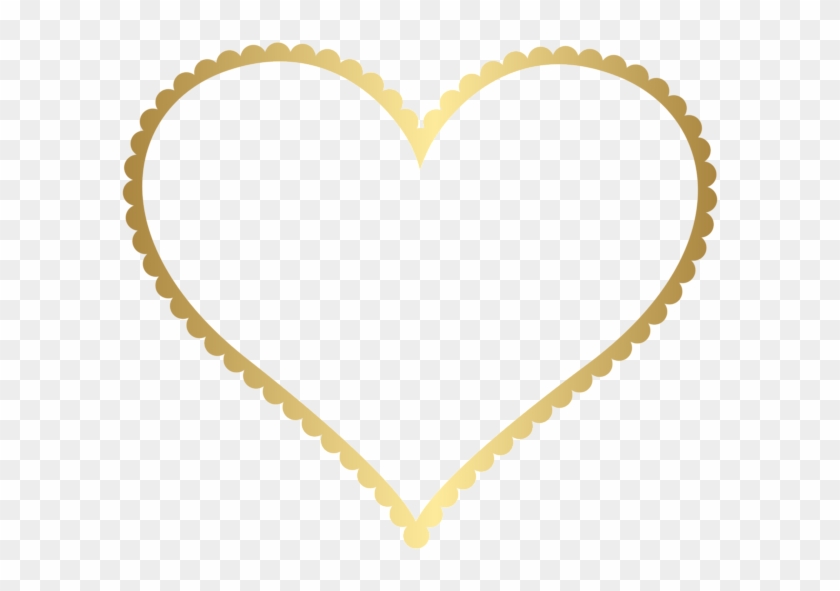 Gold Heart Border Frame Transparent Png Clip Art - Heart Border Png #92057