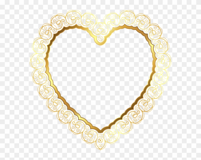 Heart Border - Gold Hearts Transparent Background #92058